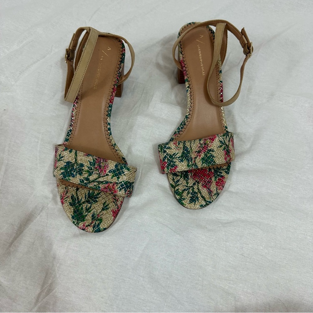 A by Anthropologie Floral  Patterned Sandals